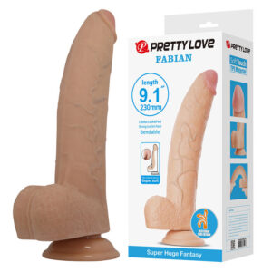POTENTE - PRETTY LOVE - FABIAN DILDO FLEXÍVEL COM VENTOSA EM FORMATO DE CARNE