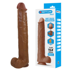 POTENTE - PRETTY LOVE - PAT DILDO FLEXÍVEL REALISTA COM VENTOSA 40 CM -Ø- 6 CM MARROM
