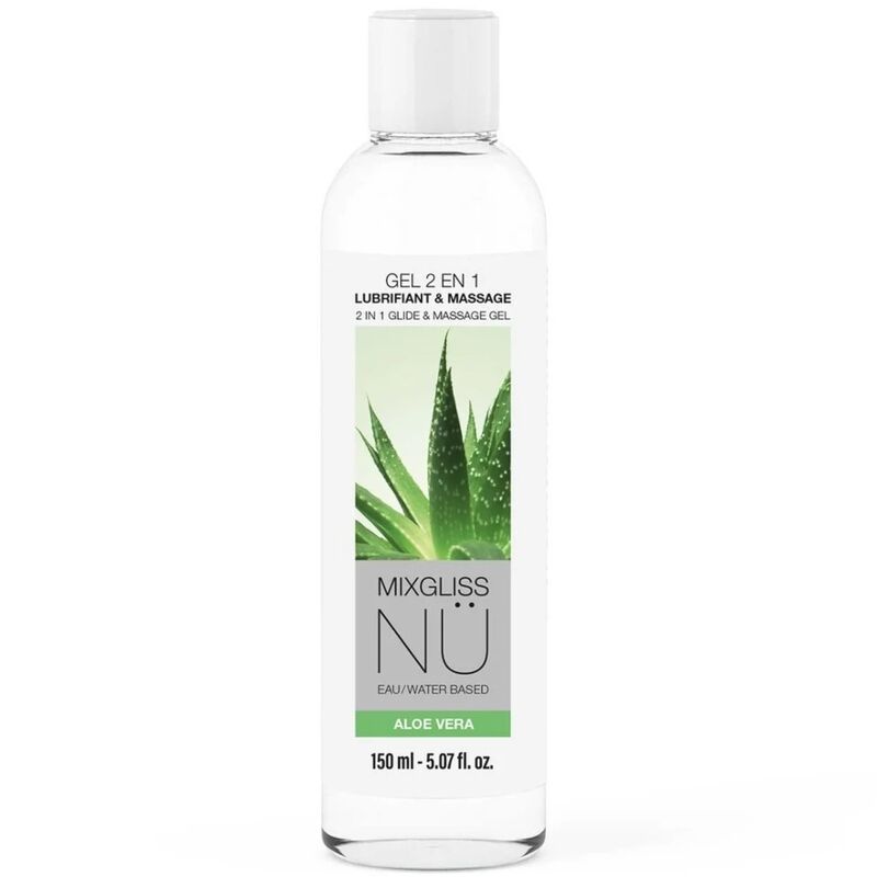 POTENTE - MIXGLISS - 2 EM 1 LUBRIFICANTE À BASE DE ÁGUA E GEL DE MASSAGEM NURU ALOE VERA 150 ML