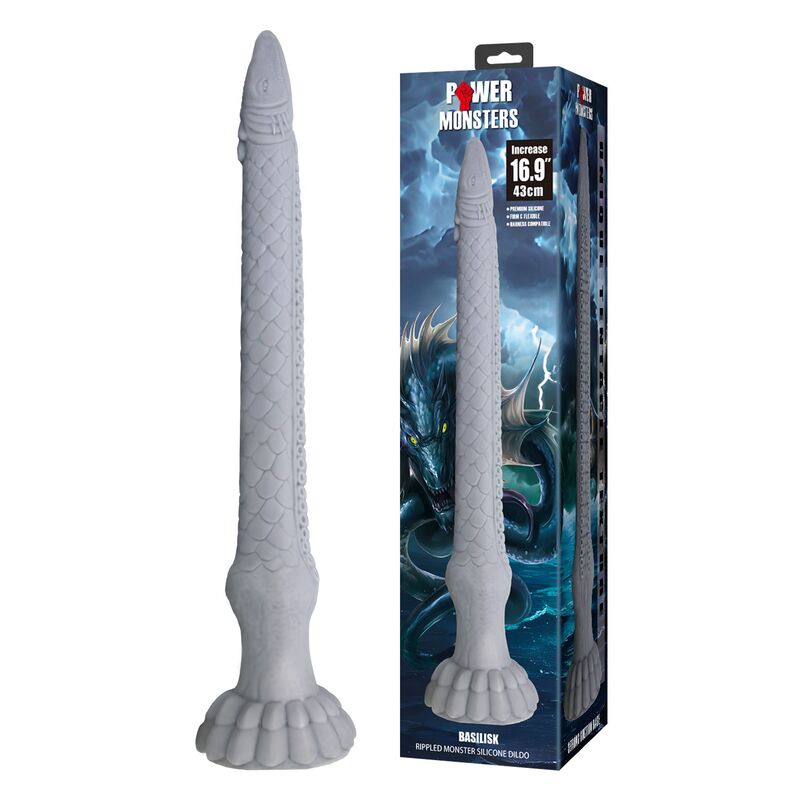 POTENTE - POWER MONSTERS - DILDO DE SILICONE BASILISK FANTASY 43 CM Ø 5 CM
