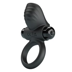 POTENTE - PRETTY LOVE - ANEL VIBRATÓRIO PARA PÊNIS ADRIEN COM 10 FUNÇÕES - PRETO