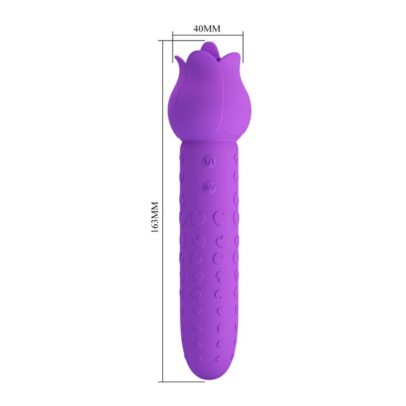 PRETTY LOVE - Vibrador estimulador oral e clitoriano recarregável DANNELL, roxo - Image 3