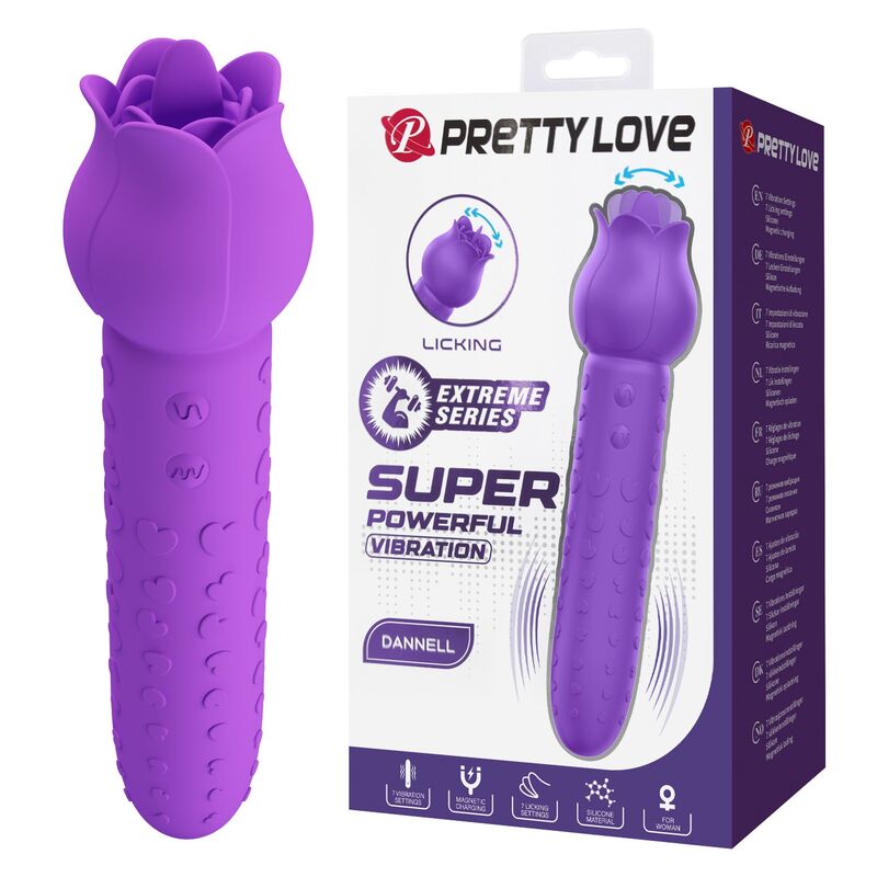 POTENTE - PRETTY LOVE - Vibrador estimulador oral e clitoriano recarregável DANNELL