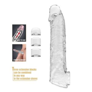 POTENTE - PRETTY LOVE - CAPA EXTENSORA DE PÊNIS AJUSTÁVEL 26 CM Ø 4 CM TRANSPARENTE
