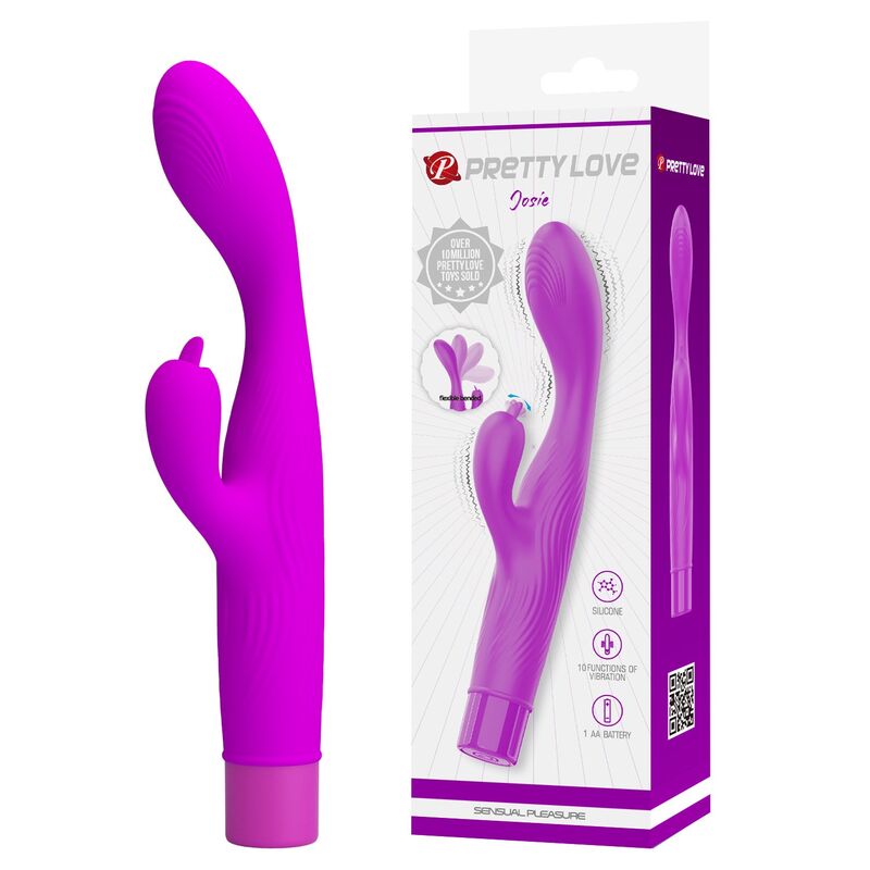 POTENTE - PRETTY LOVE - VIBRADOR JENE COM DUPLA ESTIMULAÇÃO DO PONTO G E DO CLITÓRIS - ROXO