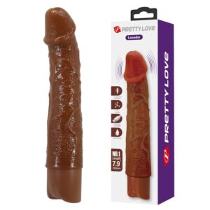 POTENTE - PRETTY LOVE - VIBRADOR REALISTA LEONARDO 20 CM Ø 4 CM MARROM