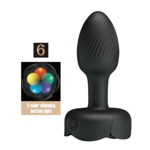 POTENTE - PRETTY LOVE - PLUG ANAL VIBRATÓRIO RECARREGÁVEL COM 10 MODOS - PRETO