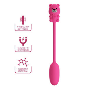POTENTE - PRETTY LOVE - VIBRADOR BULLET RECARREGÁVEL OLSON COM CONTROLE REMOTO COM FIO ROSA