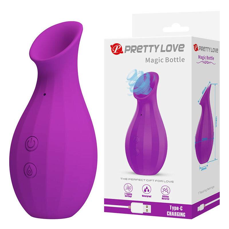 POTENTE - PRETTY LOVE - GARRAFA MÁGICA ESTIMULADOR CLITORIANO RECARREGÁVEL POR SUCÇÃO - ROXO