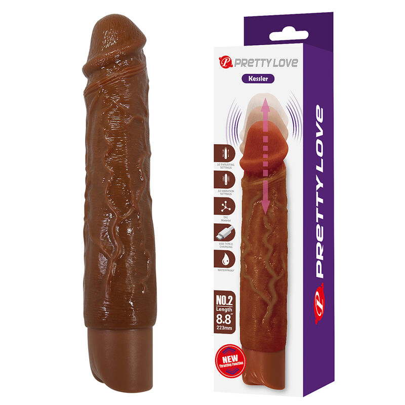 POTENTE - PRETTY LOVE - KESSLER VIBRADOR REALISTA COM 10 MODOS DE VIBRAÇÃO E 10 INTENSIDADES