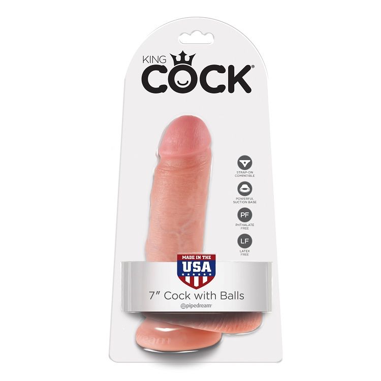 KING COCK - 7 CARNE DE DILDO COM BOLAS 17.8 CM - Image 2