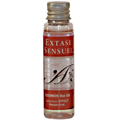 POTENTE - EXTASE SENSUAL - ÓLEO DE MASSAGEM DE EFEITO CALOR COM FEROMÔNIOS DE MARACUJ VIAGEM 35 ML