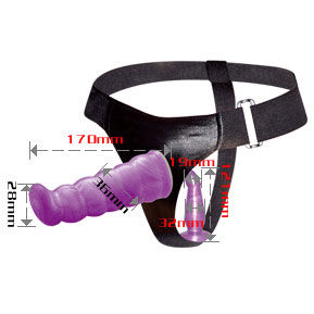 POTENTE - BAILE - ARNÊS ANAL E VAGINAL FÊMEA LILAC GPOINT 17 CM