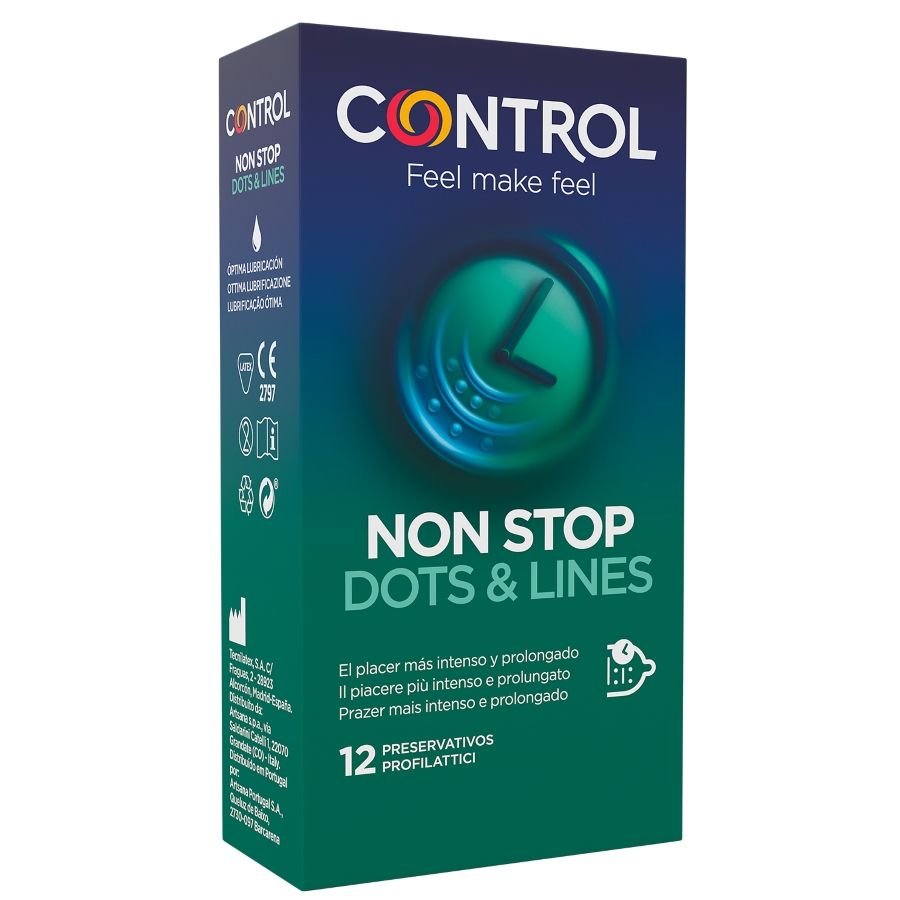 POTENTE - CONTROL - NONSTOP DOTS AND LINES CONDOMS 12 UNITS