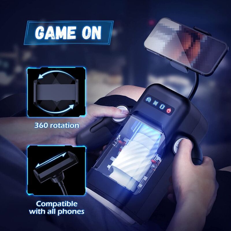 GAME CUP - MASTURBADOR DE VIBRAÇÃO DE IMPULSO COM FUNÇÃO DE AQUECIMENTO E SUPORTE MÓVEL - PRETO - Image 3