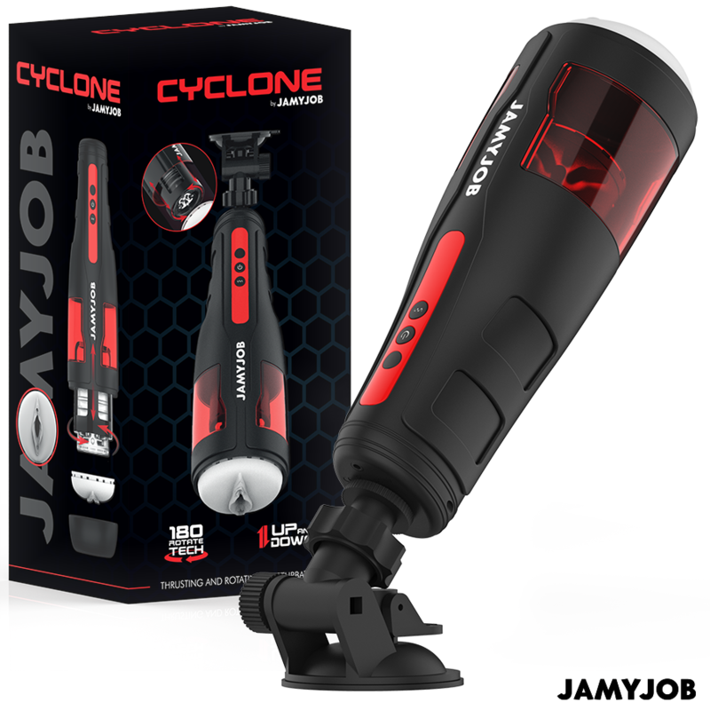 POTENTE - JAMYJOB - MASTURBADOR AUTOMÁTICO DE VAGINA CYCLONE 10 MODOS DE ROTAÇÃO E IMPULSO