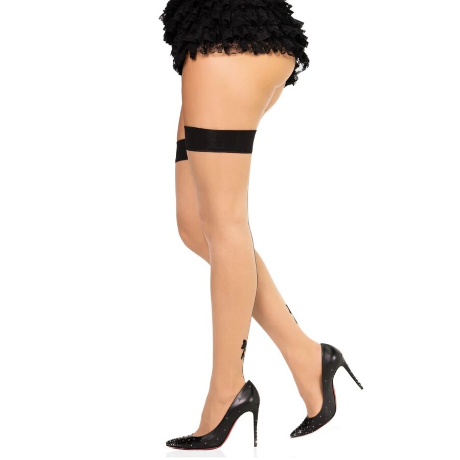 LEG AVENUE - MEIAS DE SPANDEX COM COSTURA TRASEIRA 1963 PRETAS - TAMANHO ÚNICO - Image 3