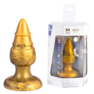 POTENTE - SILEXD - GOLDY PLUG ANAL FANTASY DE SILICONE LÍQUIDO TERMOREATIVO DOURADO 9