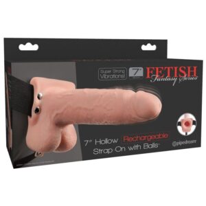 POTENTE - FETISH FANTASY SERIES  - STRAP-ON VIBRATÓRIO REALISTA COM BOLAS 17