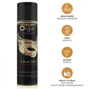 POTENTE - ORGIE - ÓLEO VEGETAL PARA MASSAGEM SENSUAL COM NÉCTAR DIVINO TÂNTRICA 200 ML