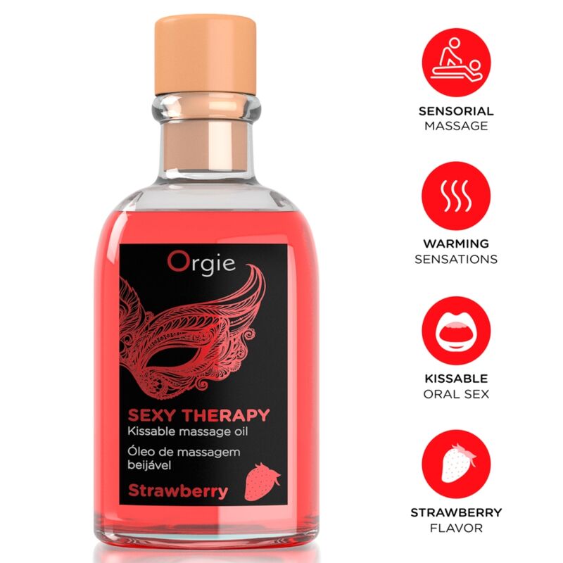 POTENTE - ORGIE - MASSAGEM LÁBIOS MORANGO BEIJÁVEL CONJUNTO DE MASSAGEM BEIJÁVEL 100 ML