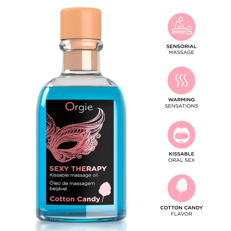 POTENTE - ORGIE - MASSAGEM LABIAL COM ALGODÃO DOCE BEIJÁVEL - CONJUNTO DE MASSAGEM 100 ML