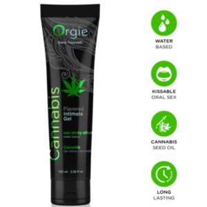 POTENTE - ORGIE - LUBRIFICANTE EM TUBO CANNABIS BEIJÁVEL GEL ÍNTIMO À BASE DE ÁGUA 100 ML