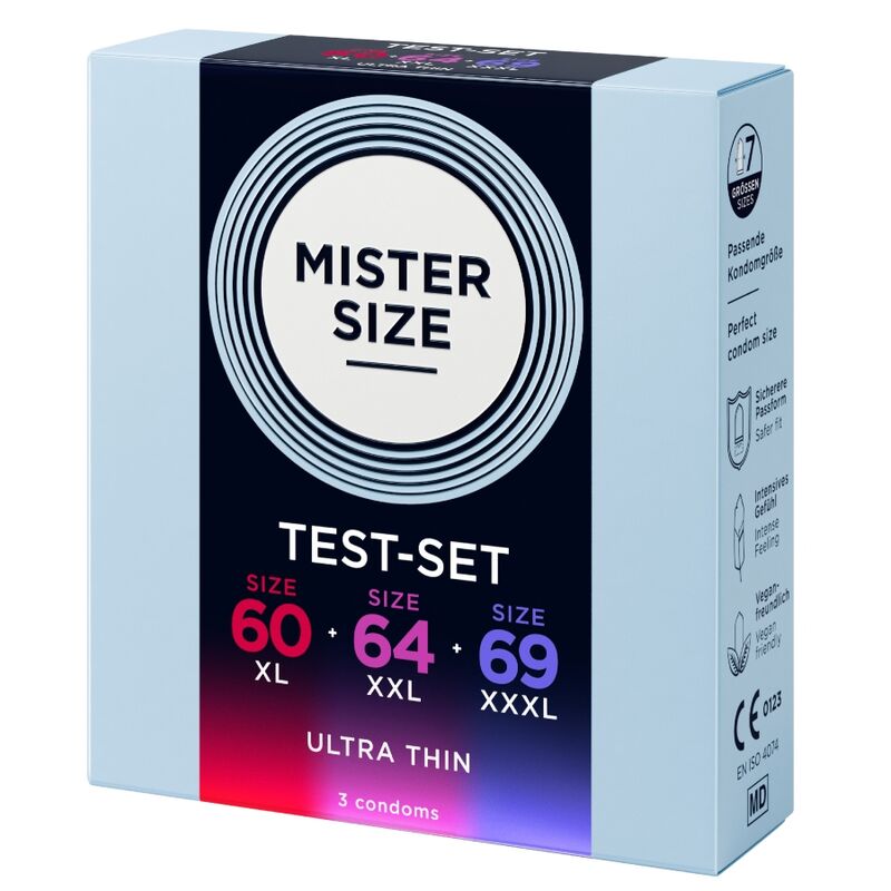 MISTER SIZE - PACOTE DE AMOSTRA DE PRESERVATIVOS TAMANHO 60-64-69 MM (3 UNIDADES) - Image 2