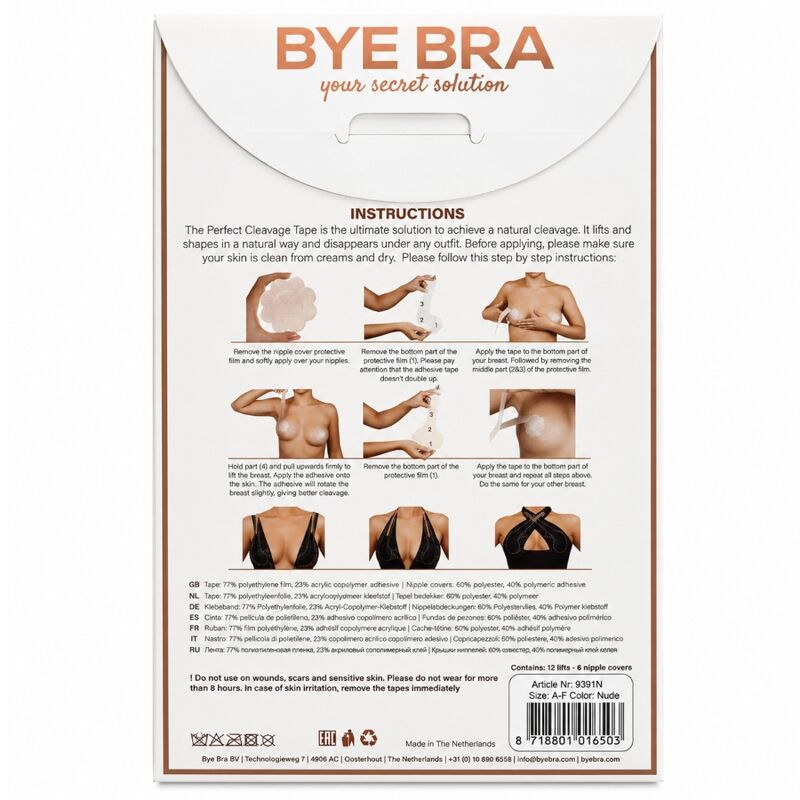 BYE-BRA - FITA DE AUMENTO + COBERTURAS DE BICOS GRATUITAS COPO A-F - Image 2